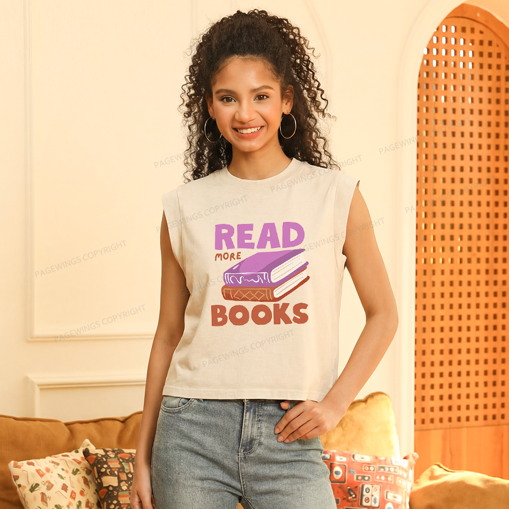 Pagewings Read More Books Women's Washed Tank Top