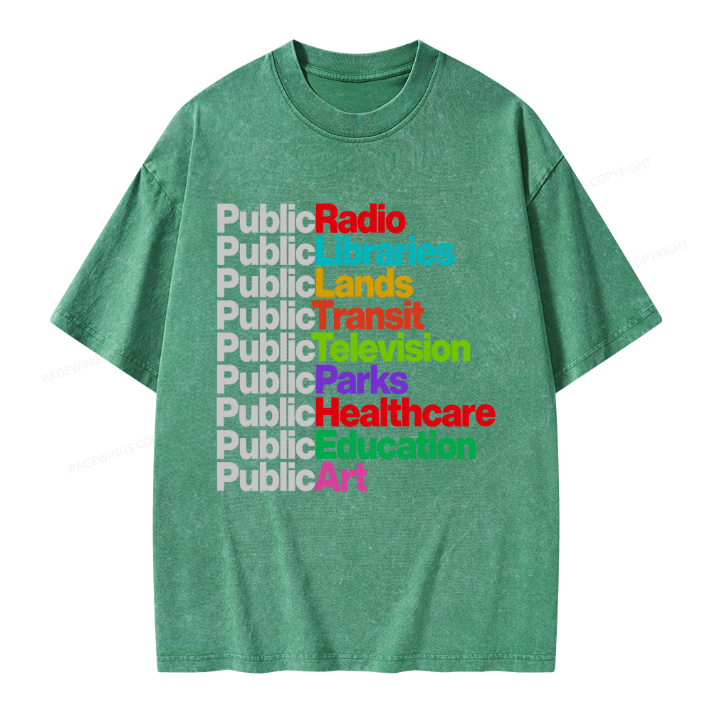 Pagewings Personalized Public Libraries Unisex Washed T-shirt