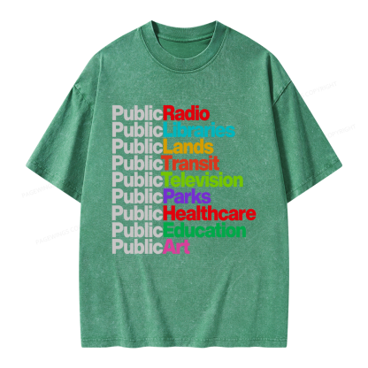 Pagewings Personalized Public Libraries Unisex Washed T-shirt