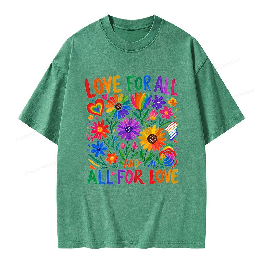 Pagewings Love For All Unisex Washed T-shirt