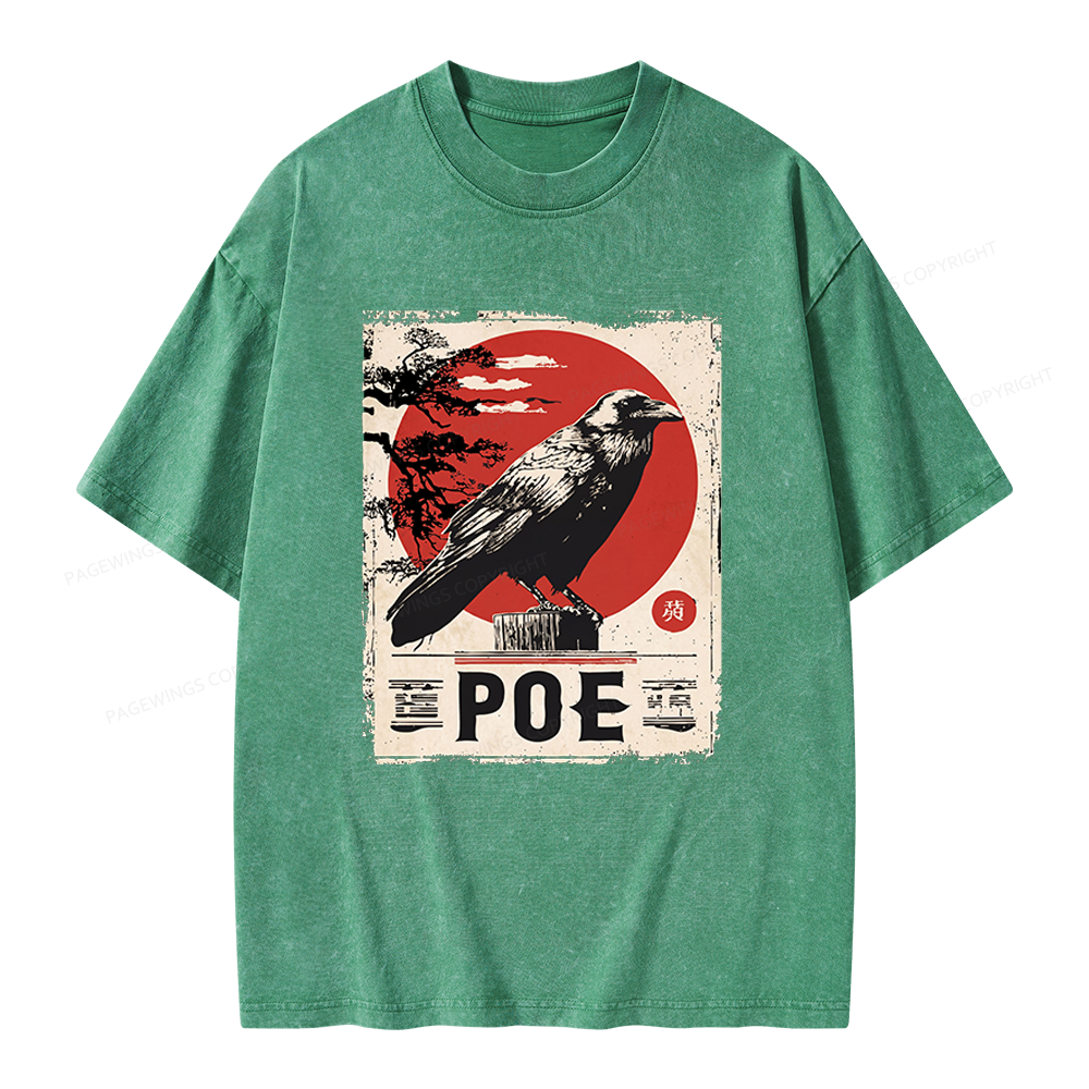 Pagewings Raven Poster Unisex Washed T-shirt