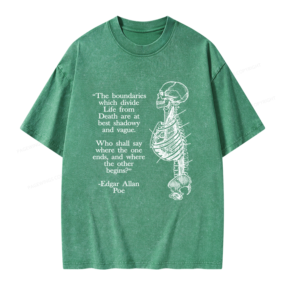 Pagewings Poe Quote Unisex Washed T-shirt