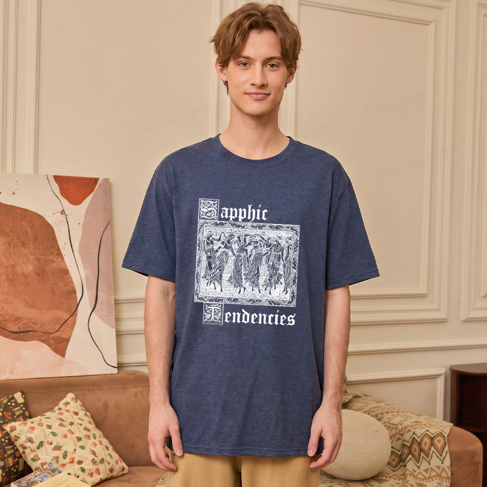 Pagewings Soft Sapphic Tendencies Unisex Heather T-Shirt