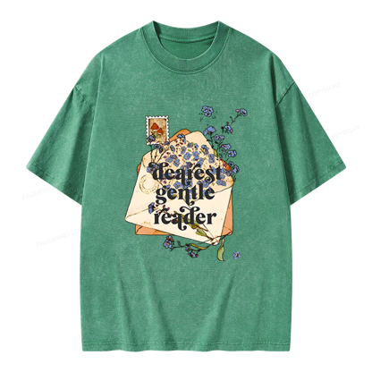 Pagewings Dearest Gentle Reader Unisex Washed T-shirt
