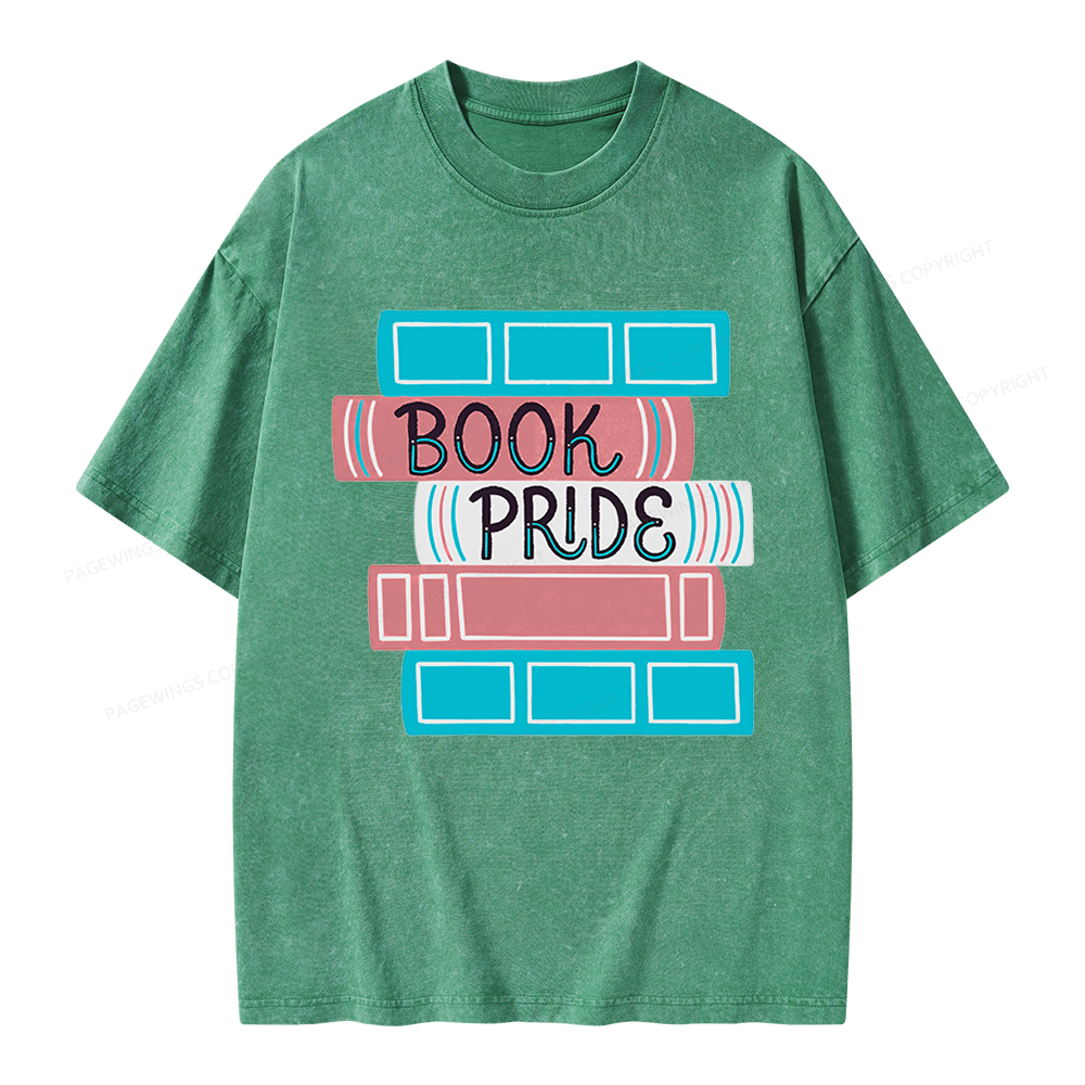 Pagewings Trans Book Pride Unisex Washed T-shirt