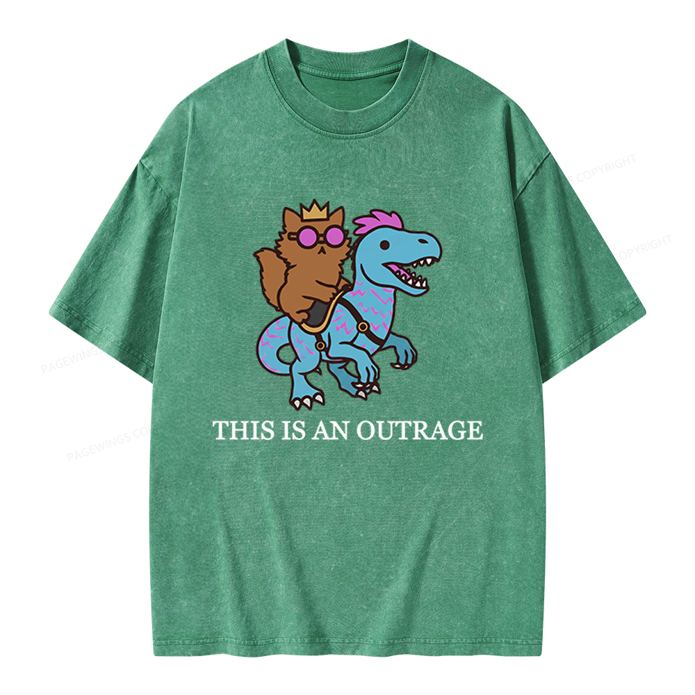 Pagewings This Is An Outrage Unisex Washed T-shirt