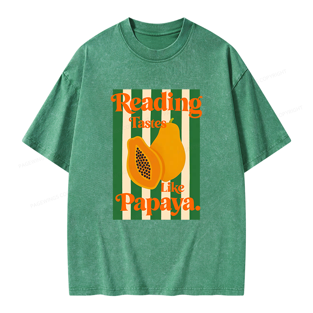 Pagewings Reading Tastes Like Papaya Unisex Washed T-shirt