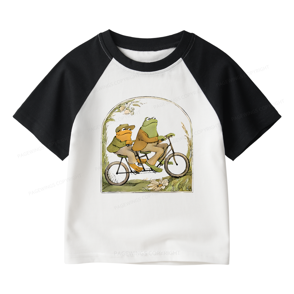 Pagewings The Growing Frog Book Vintage Kids Raglan T-shirt 