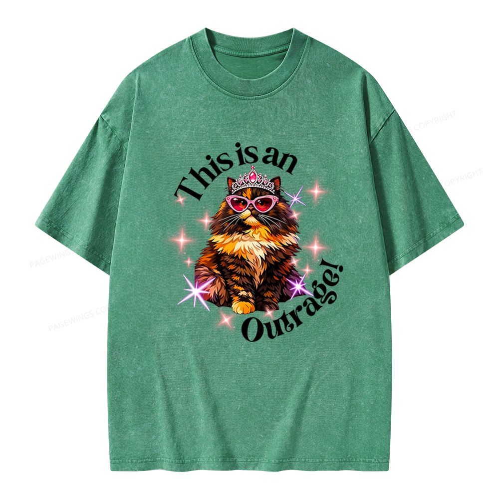 Pagewings This Is An Outrage Unisex Washed T-shirt