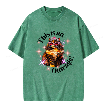 Pagewings This Is An Outrage Unisex Washed T-shirt
