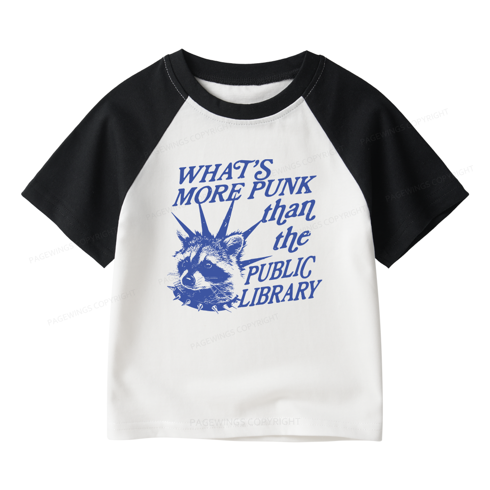 Pagewings What’s More Punk Than The Public Library  Kids Raglan T-shirt 