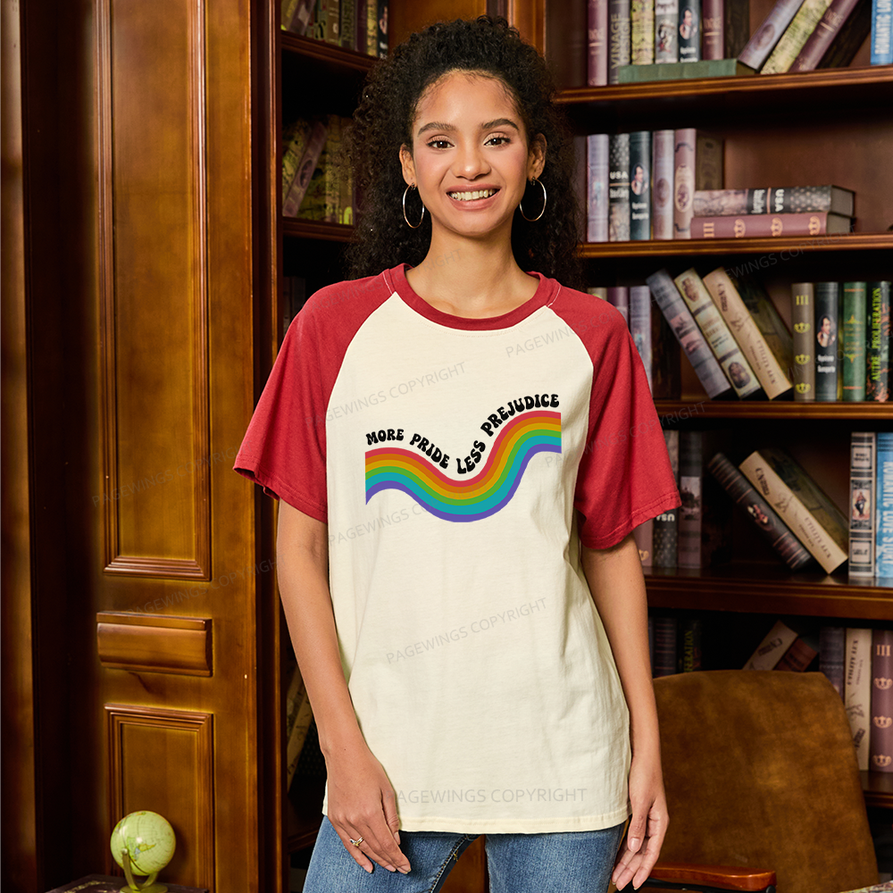 Pagewings More Pride Less Prejudice Raglan T-shirt