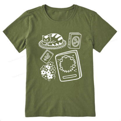 Pagewings Cat And Books Unisex Classic T-shirt