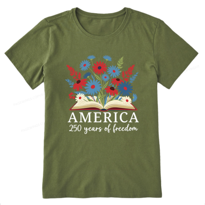Pagewings Floral Patriotic America 250 Unisex Classic T-shirt
