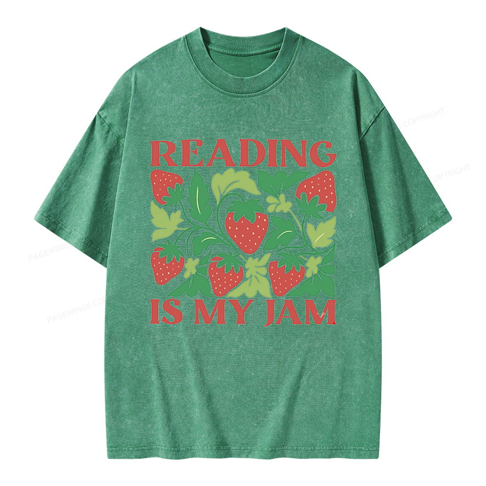 Pagewings Reading Is My Jam Unisex Washed T-shirt