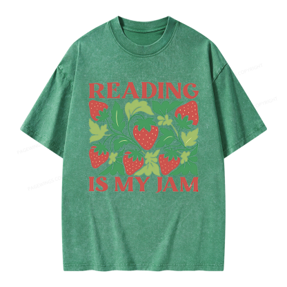 Pagewings Reading Is My Jam Unisex Washed T-shirt
