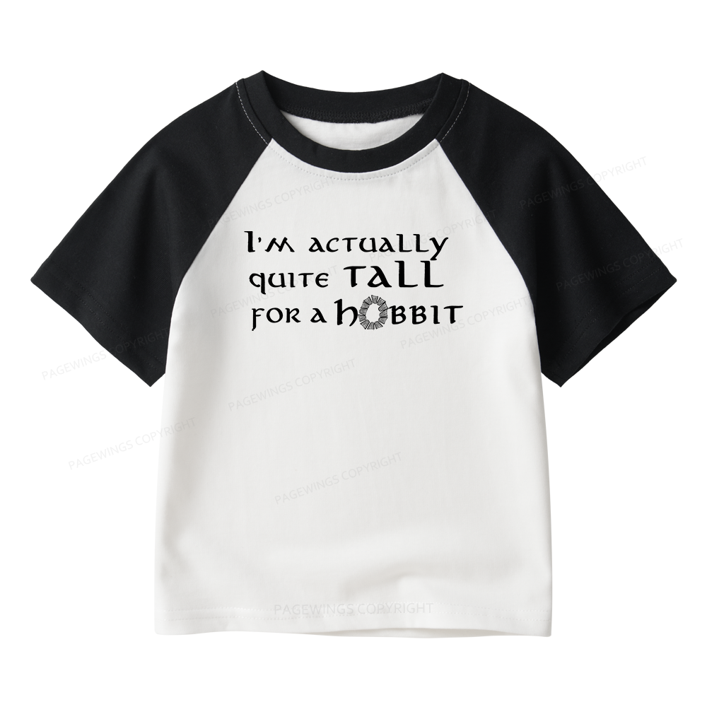 Pagewings I'm Actually Quite Tall Kids Raglan T-shirt 