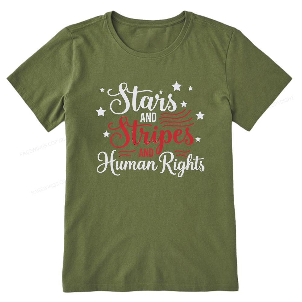 Pagewings Stars and Stripes And Human Rights Unisex Classic T-shirt