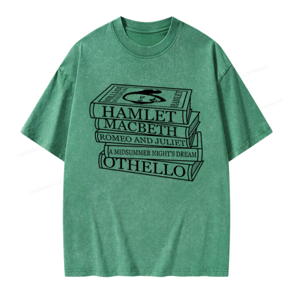 Pagewings Shakespeare Best Books Unisex Washed T-shirt