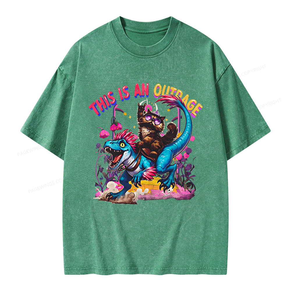 Pagewings This Is An Outrage Unisex Washed T-shirt