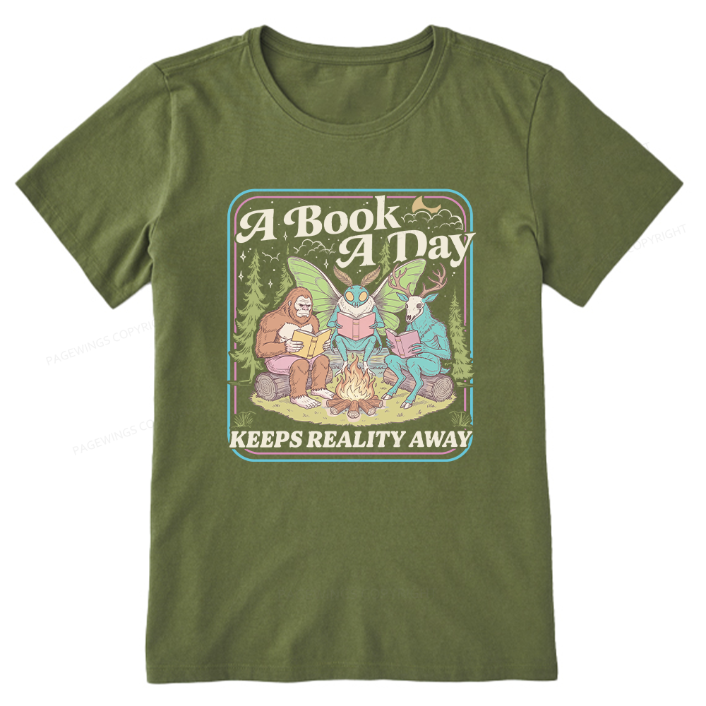 Pagewings A Book A Day Keeps Reality Away Unisex Classic T-shirt