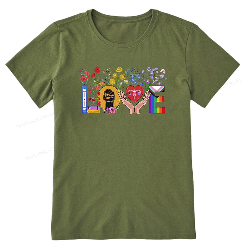 Pagewings Floral Love Human Rights Unisex Classic T-shirt