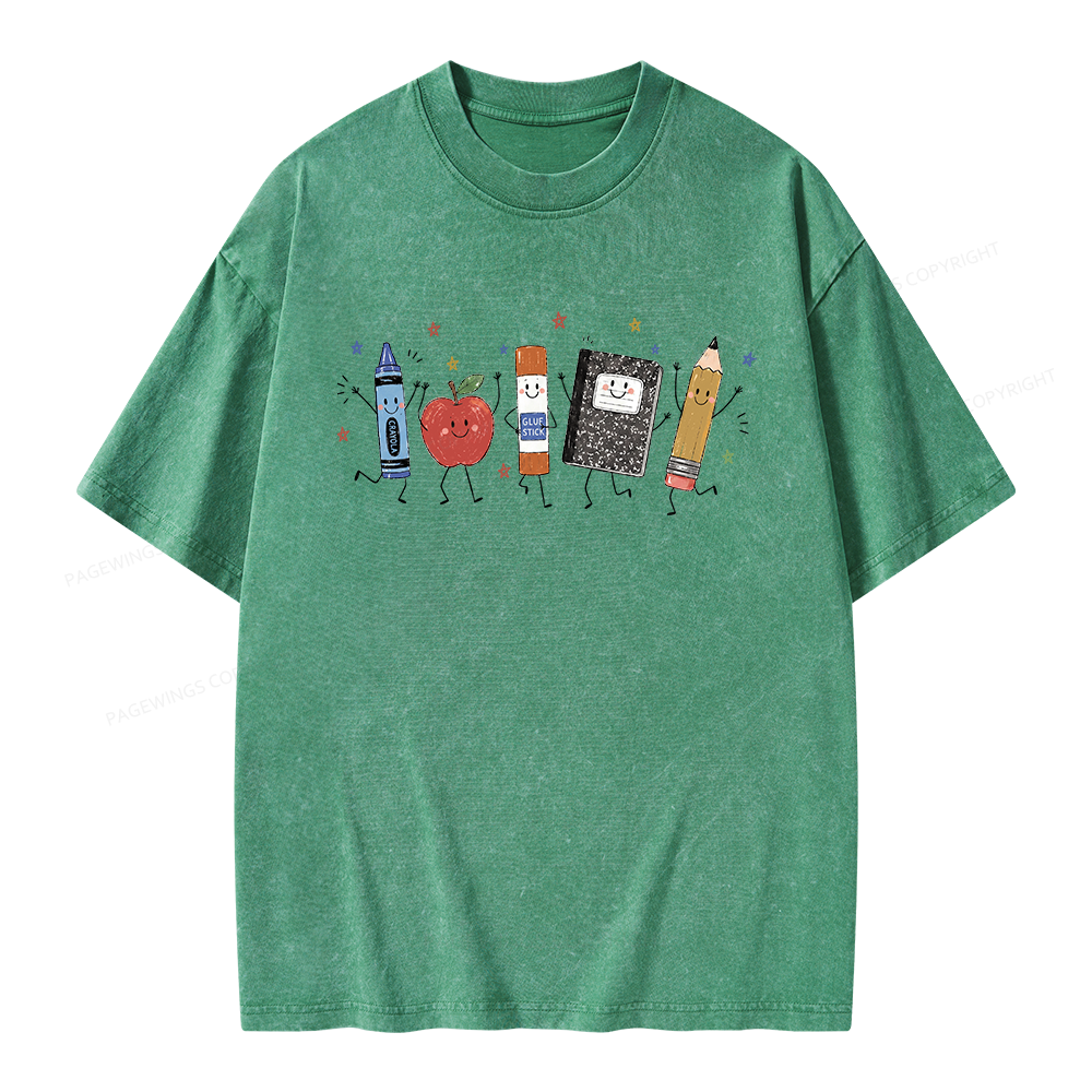 Pagewings Back To School Unisex Washed T-shirt