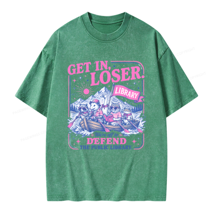 Pagewings We’re Off To Defend The Public Library Unisex Washed T-shirt