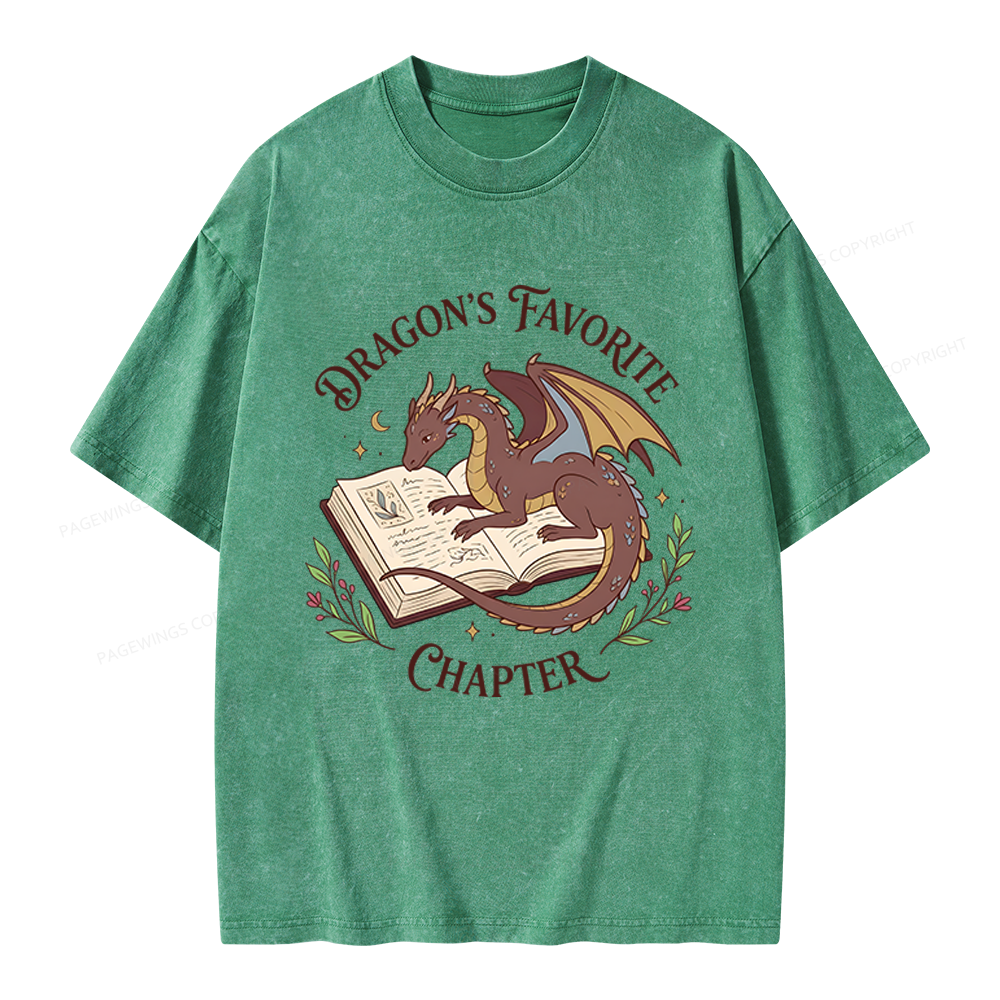 Pagewings Dragon's Favorite Chapter Unisex Washed T-shirt