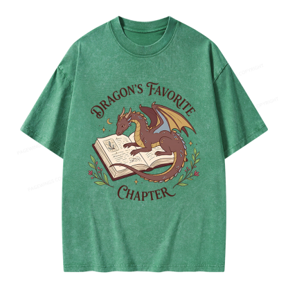 Pagewings Dragon's Favorite Chapter Unisex Washed T-shirt