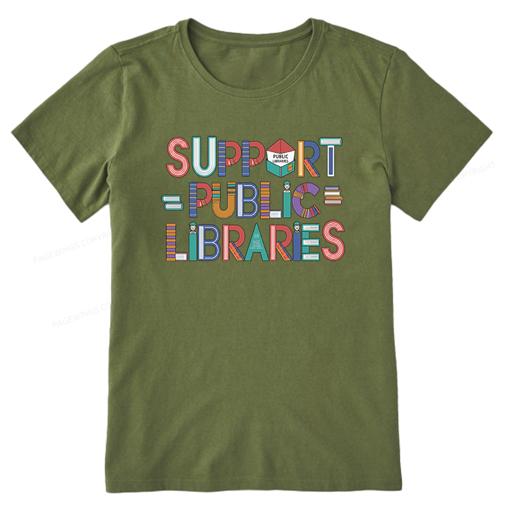 Pagewings Support Public Libraries Unisex Classic T-shirt
