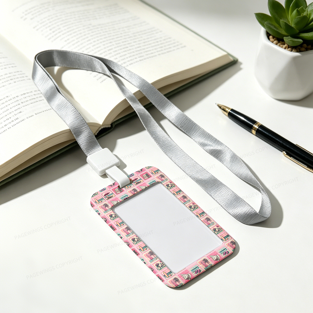 Pagewings Retro Beach Book Lover ABS Badge Holder
