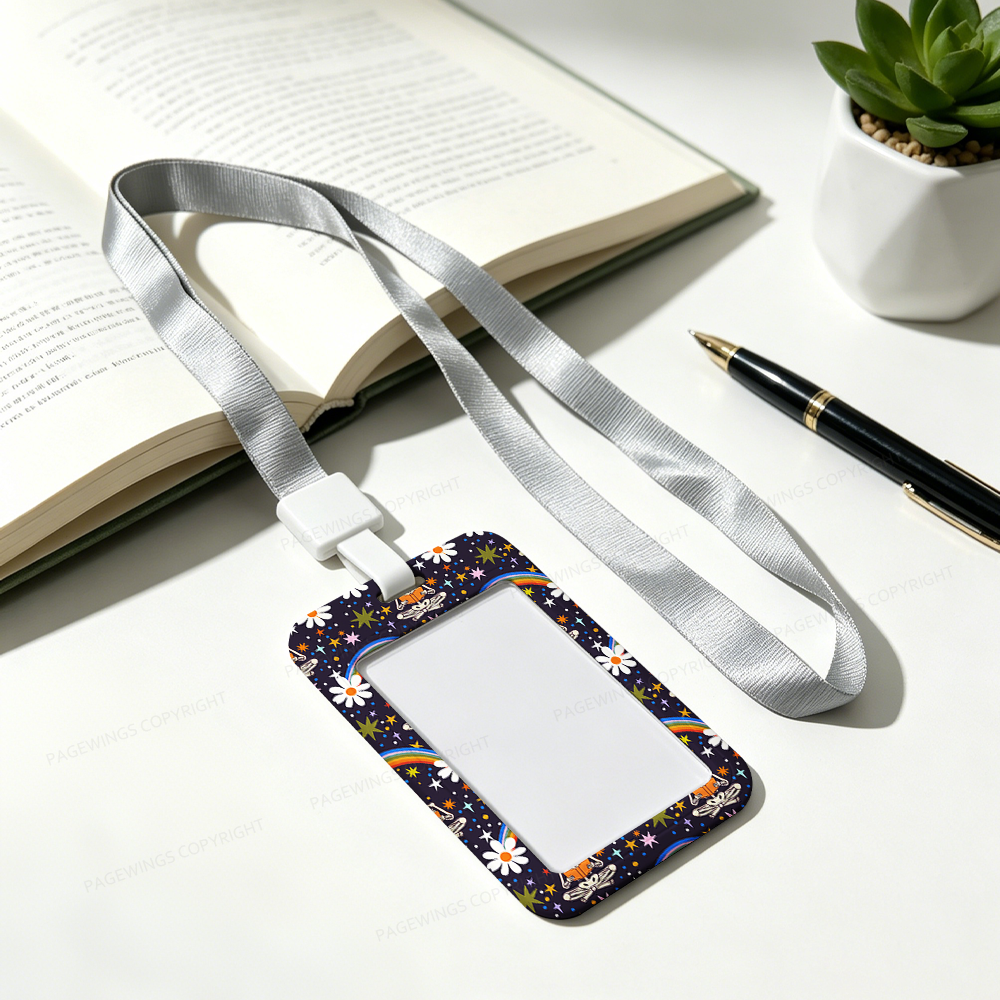 Pagewings Rainbow Skeleton Reading ABS Badge Holder