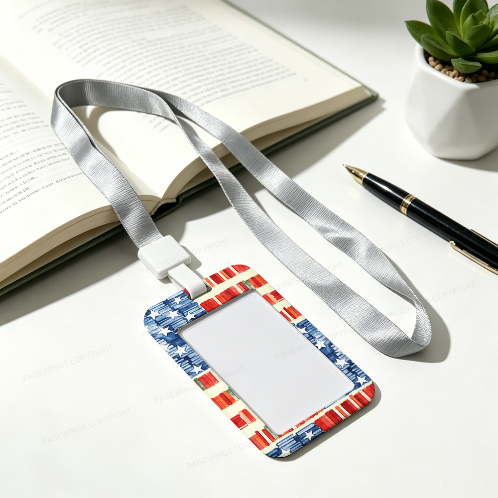 Pagewings Patriotic Nerd ABS Badge Holder