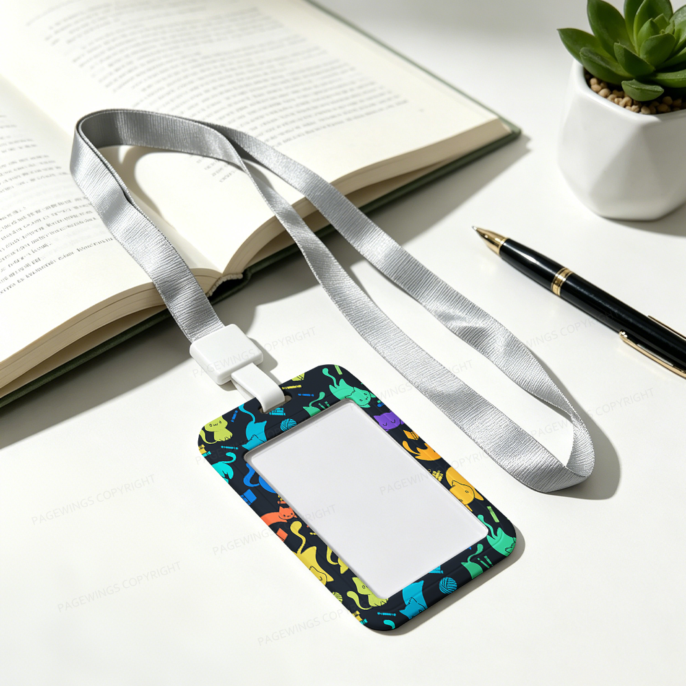 Pagewings Book Cat Lover ABS Badge Holder