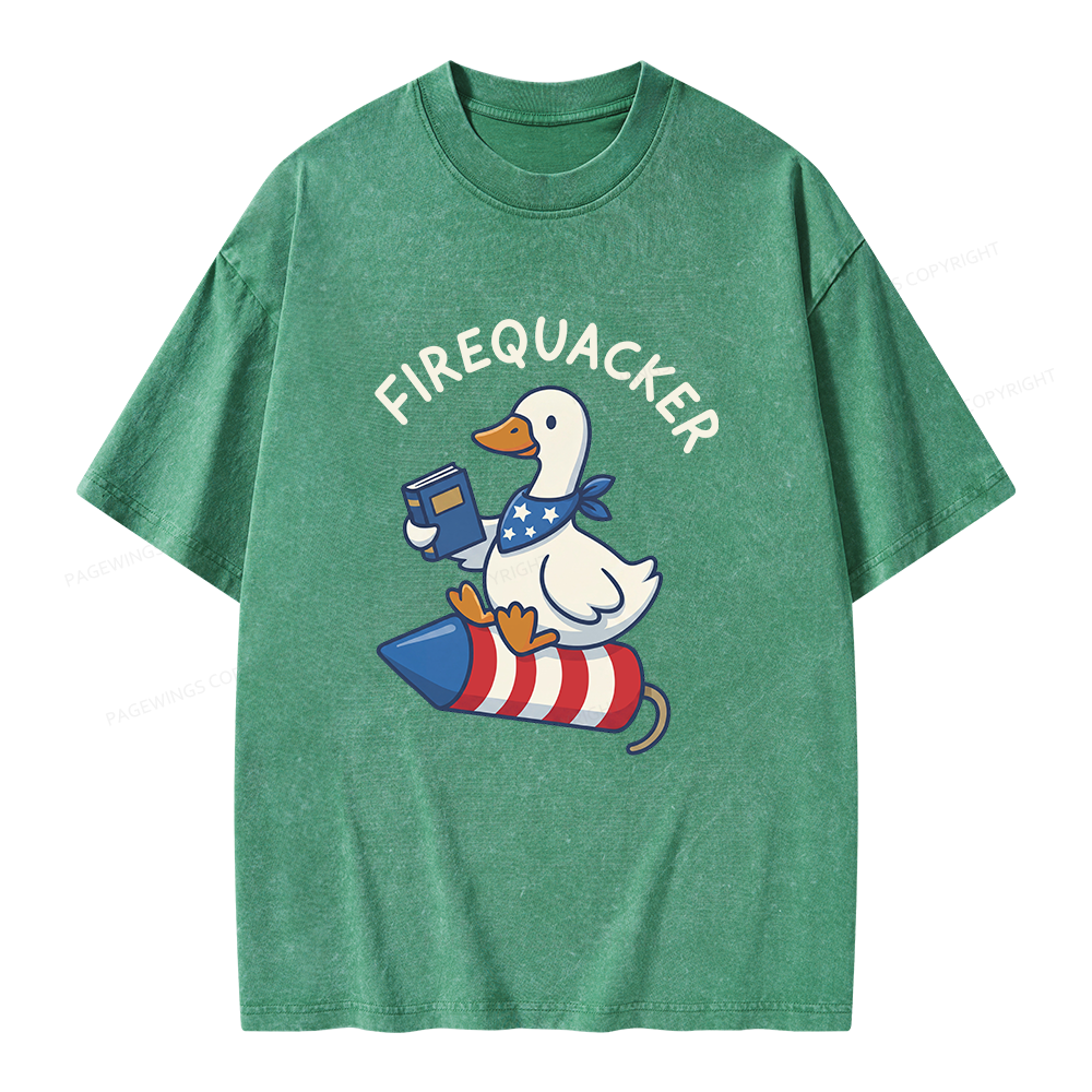 Pagewings Firecracker Unisex Washed T-shirt