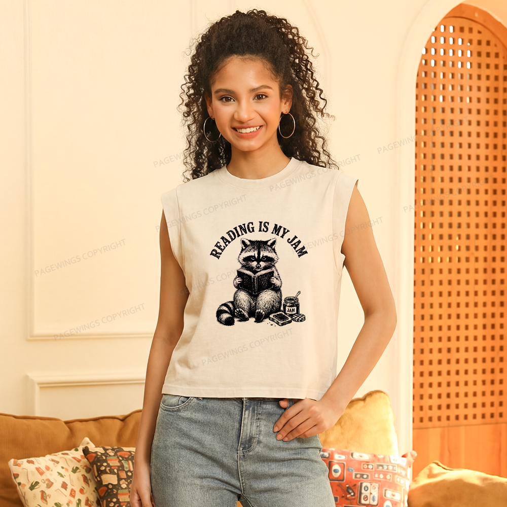 Pagewings Reading Is My Jam Women's Washed Tank Top