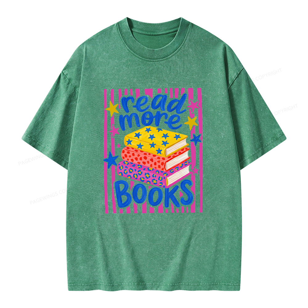 Pagewings Read More Books Unisex Washed T-shirt