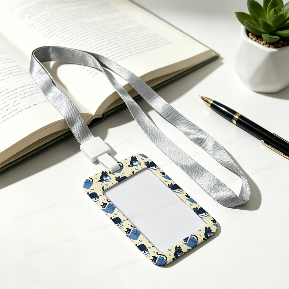 Pagewings Reading Cat ABS Badge Holder