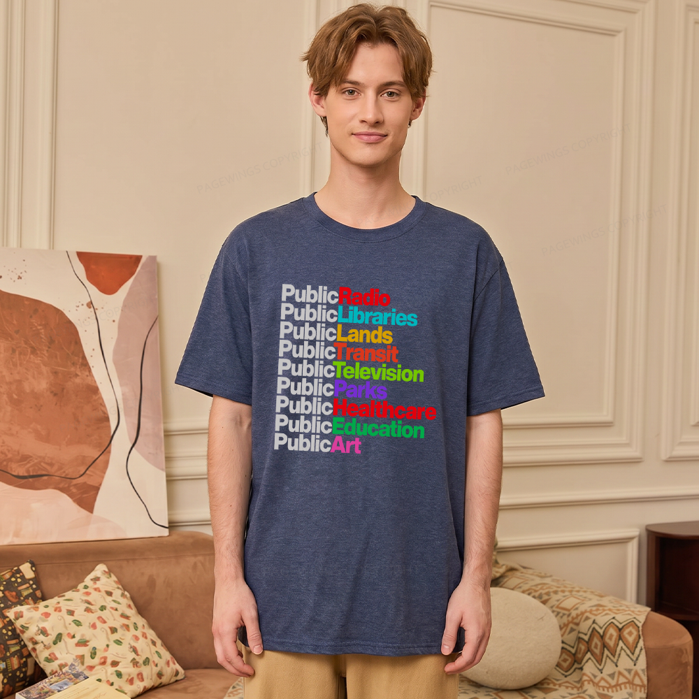 Pagewings Soft Personalized Public Libraries Unisex Heather T-Shirt