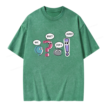 Pagewings Funny Grammar Unisex Washed T-shirt