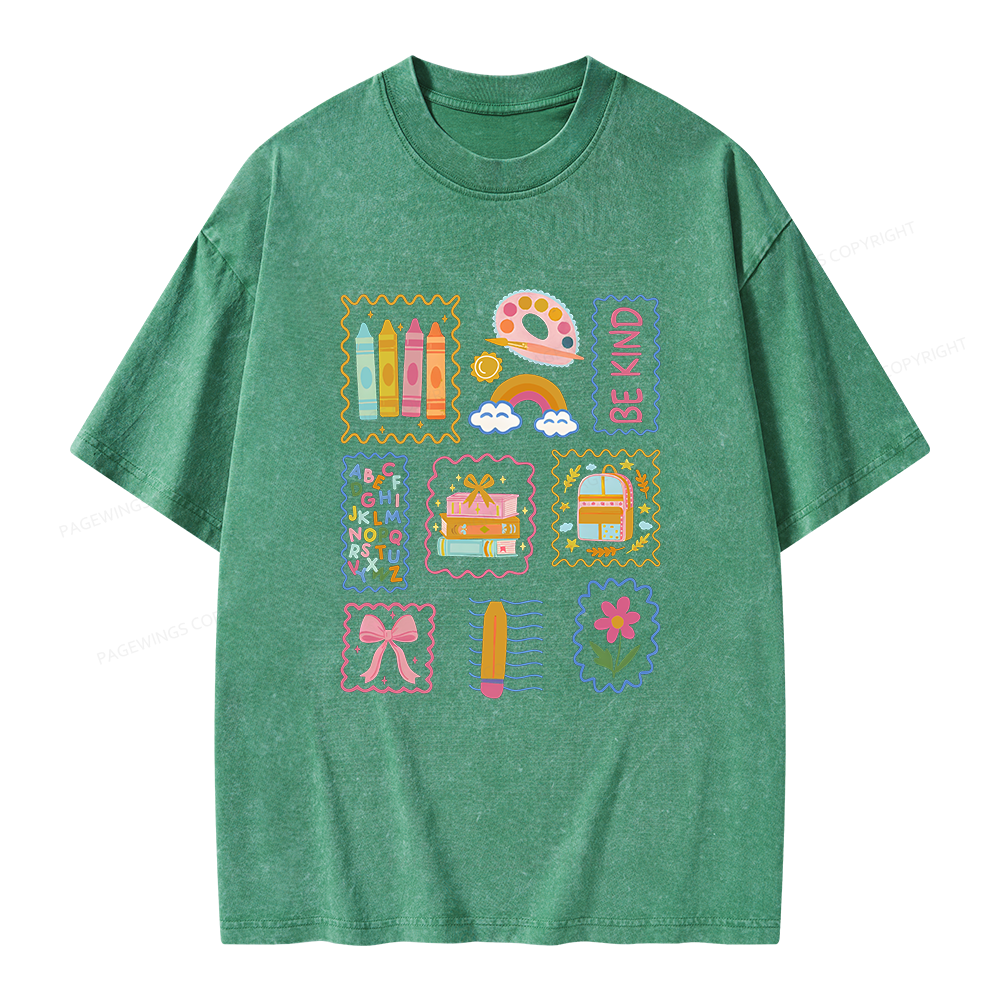 Pagewings Back to School Unisex Washed T-shirt