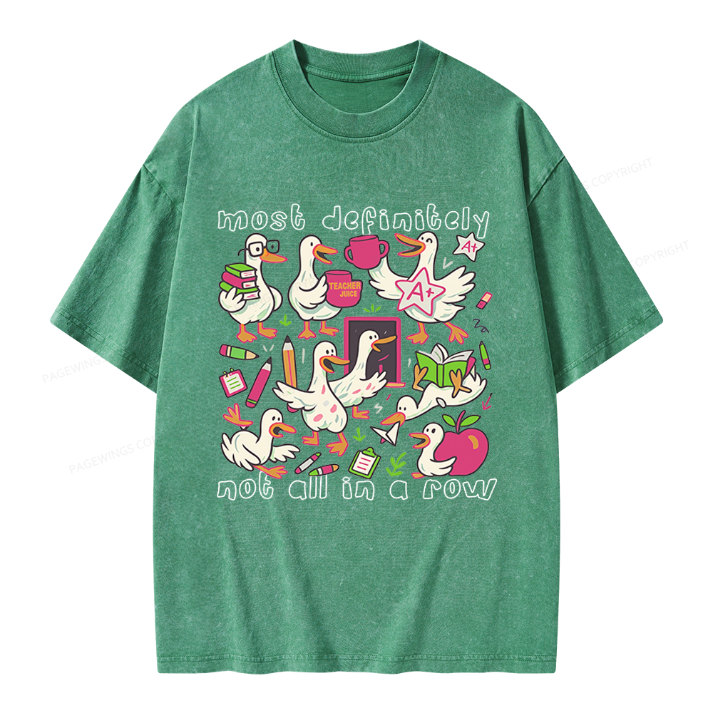 Pagewings Funny Goose Back to School Unisex Washed T-shirt