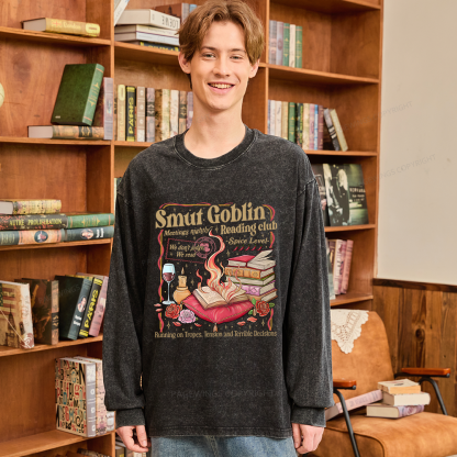 Pagewings Smut Goblin Dark Romance Unisex Washed Long Sleeve T-shirt