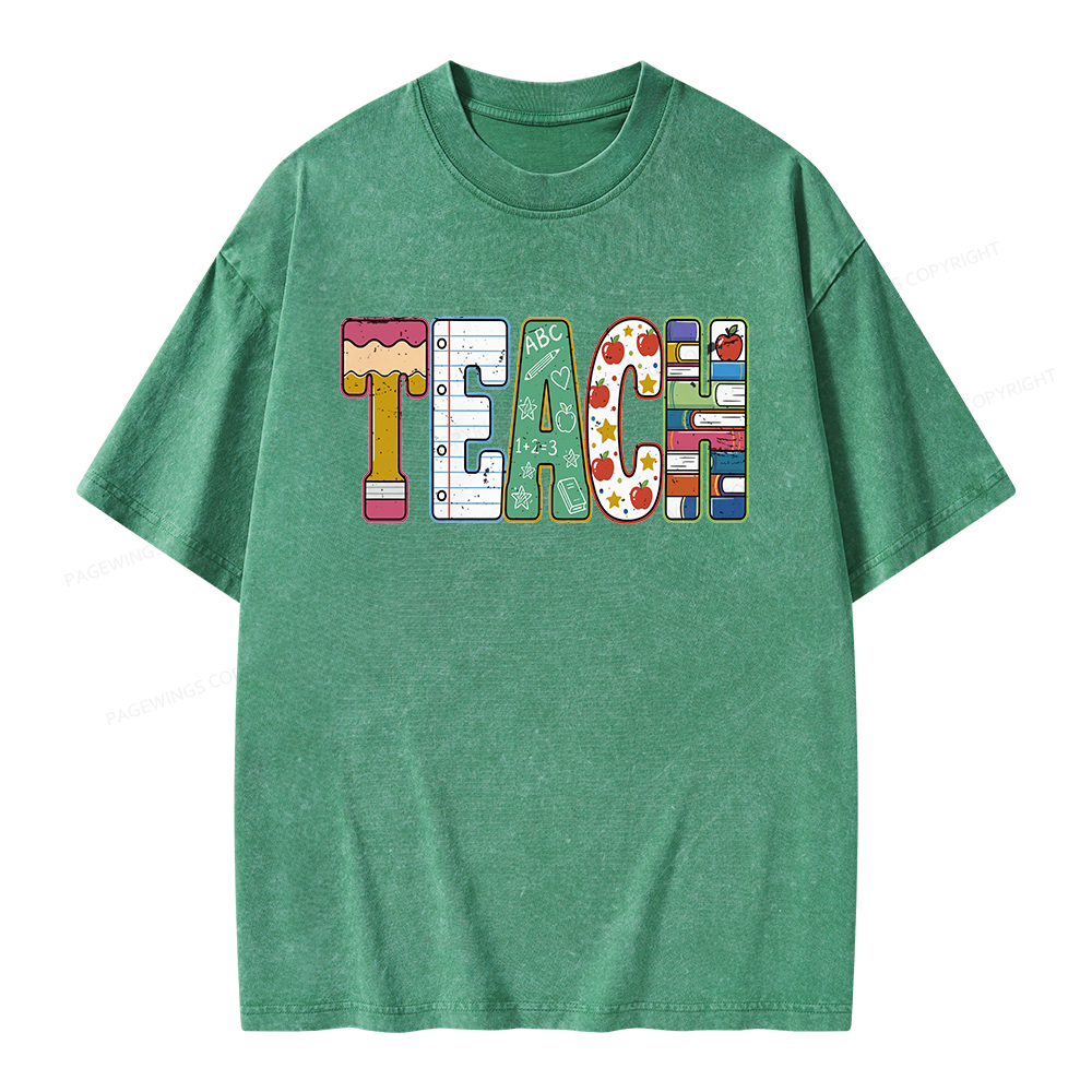 Pagewings Back to School Unisex Washed T-shirt