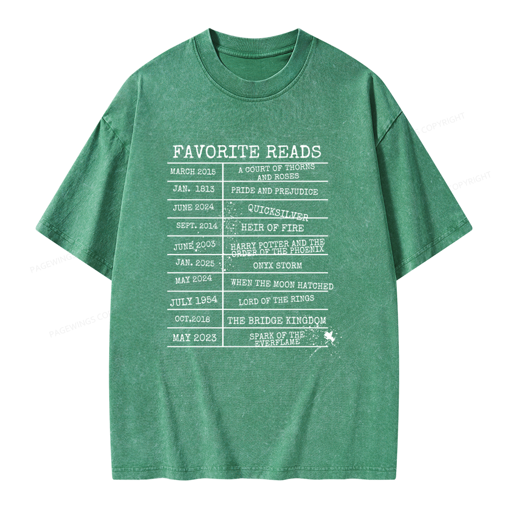 Pagewings Personalized Bookshelf Book Unisex Washed T-shirt