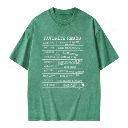 Pagewings Personalized Bookshelf Book Unisex Washed T-shirt