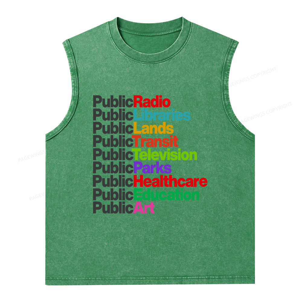 Pagewings Public Libraries Unisex Washed Tank Top