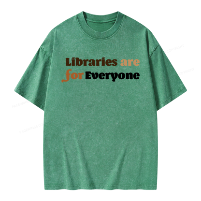 Pagewings Libraries are for Everyone Unisex Washed T-shirt