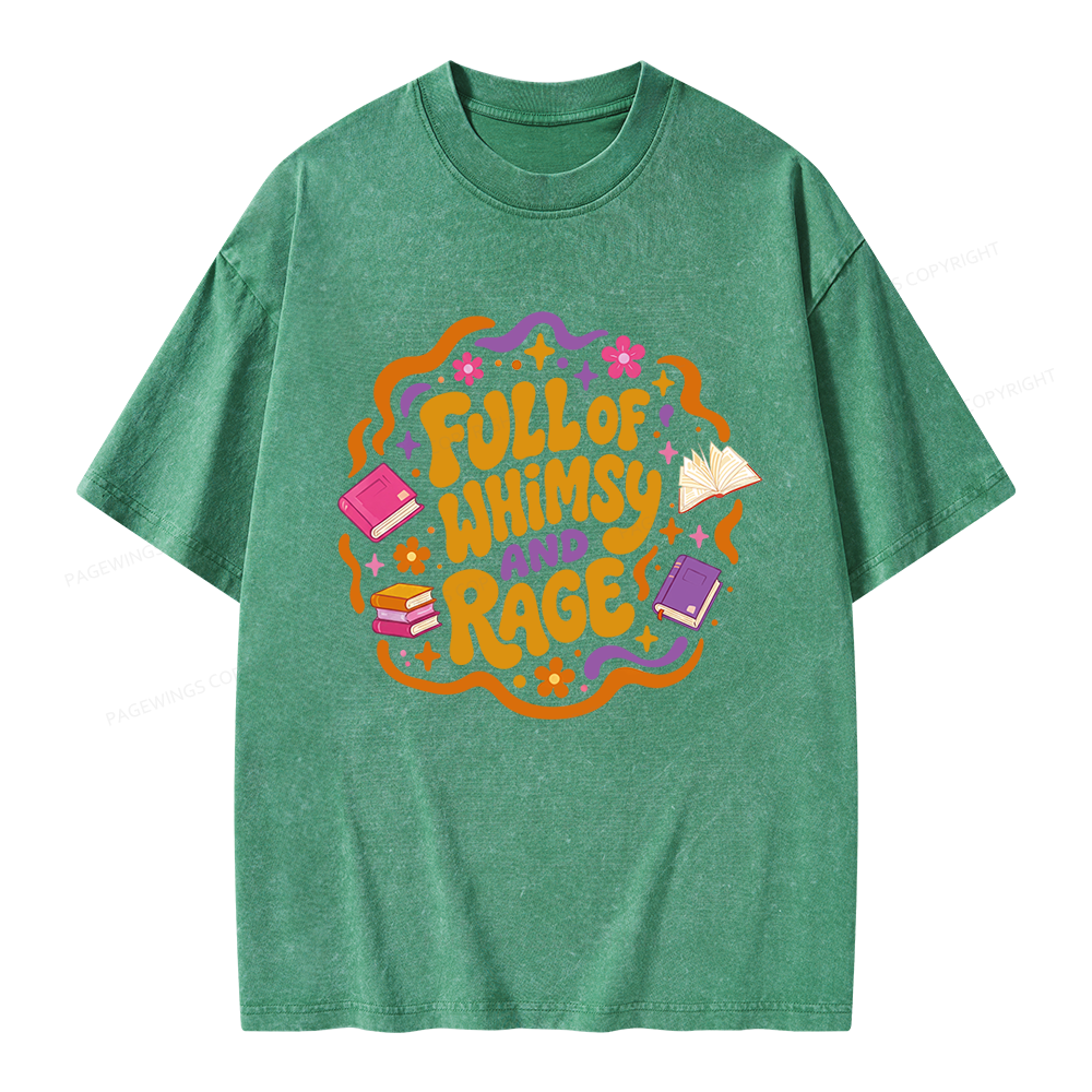 Pagewing Full Of Whimsy And Rage Unisex Washed T-shirt
